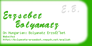 erzsebet bolyanatz business card